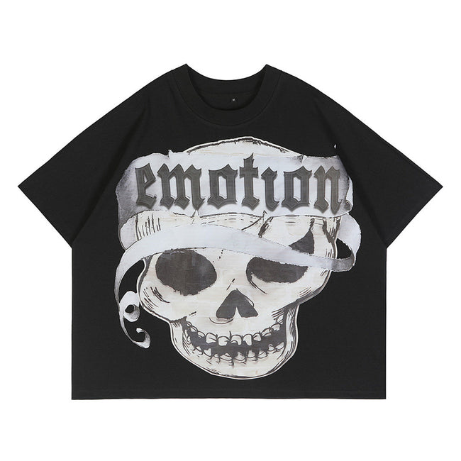 Mixed Emotion Skull Graphic Tee Hover Image