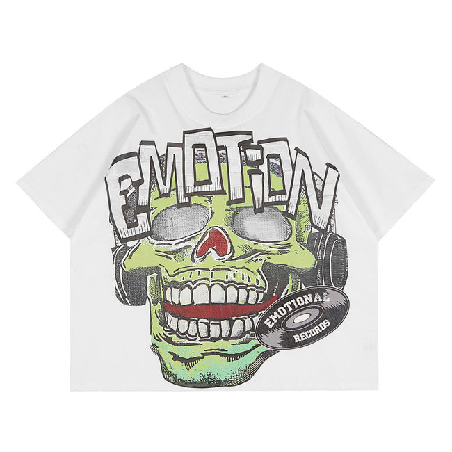 Mixed Emotion Skull Graphic Tee Hover Image
