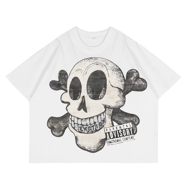 Mixed Emotion Skull Graphic Tee Hover Image