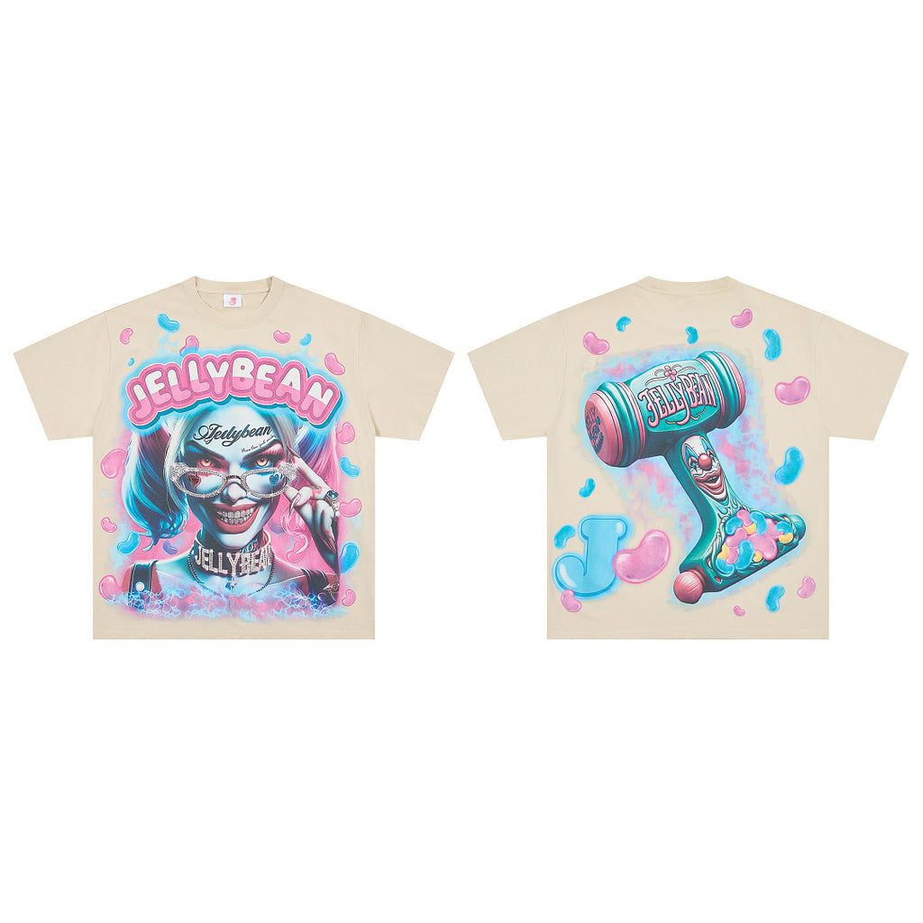 JELLYBEAN Harlequin Character Jelly Bean Graphic Oversized T‑Shirt