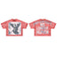 RARE PEACE Warrior‑Angel Rhinestone Print Cropped Oversized T‑Shirt