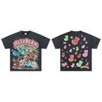JELLYBEAN Mad Scientist Jelly‑Bean Graphic Oversized T‑Shirt