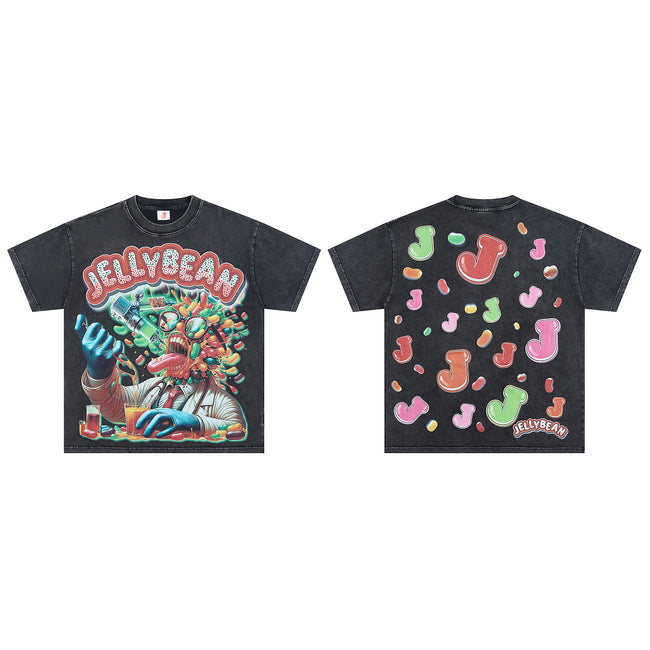 JELLYBEAN Mad Scientist Jelly‑Bean Graphic Oversized T‑Shirt Hover Image