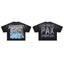 RARE PEACE Bad Habit Monster Parade Graphic Cropped Oversized T‑Shirt
