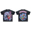 JELLYBEAN Cyborg Skull Jelly Bean Splash Graphic Oversized T‑Shirt