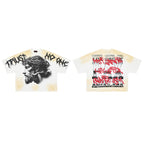 RARE PEACE Trust No One Crown‑of‑Thorns Cropped Oversized T‑Shirt