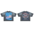 RARE PEACE Horror‑Statue‑of‑Liberty Cropped Oversized T‑Shirt