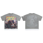 ROUGHPLAY Heavyweight Layered Graphic Tee - Faded Grey Skull & Lightning