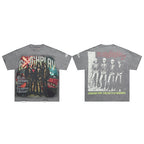 ROUGHPLAY Heavyweight Distressed Graphic Tee - Punk Rock Band & Vintage Poster