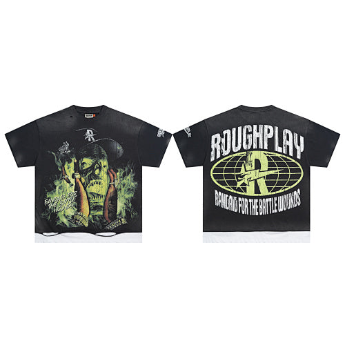 ROUGHPLAY Heavyweight Layered Graphic Tee - Cyber Acid Creature & Lime Globe Hover Image