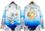 Casablanca Celestial Night Sky & Palm Silk-Style Shirt - Blue / White