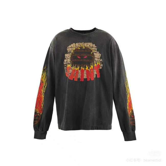 Saint Michael Live In Hell Graphic Vintage Sweatshirt Hover Image