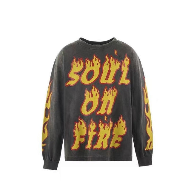 Saint Michael Soul On Fire Flame Sleeve Sweatshirt Hover Image