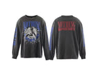 Saint Michael Distressed Graphic Art Long Sleeve Sweatshirt