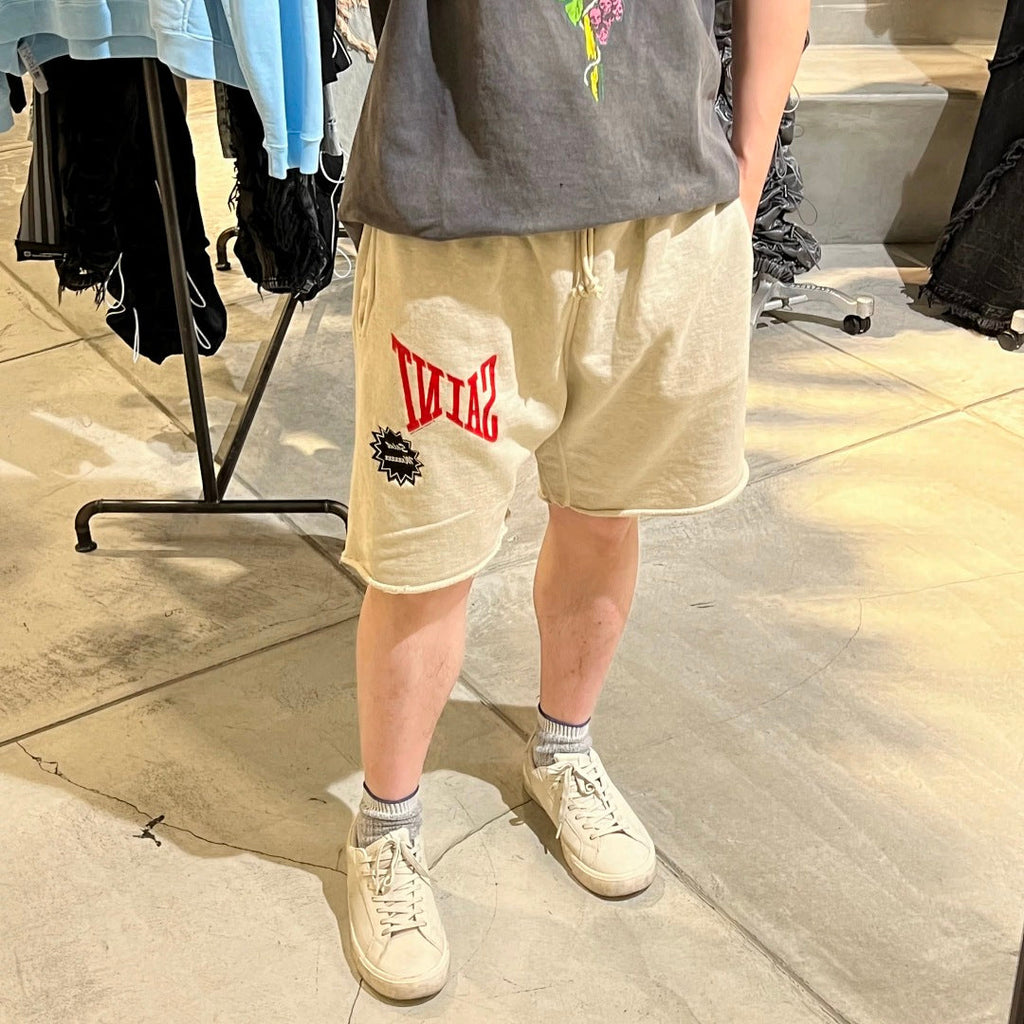 Saint Michael Angular Font Graphic Logo Sweat Shorts