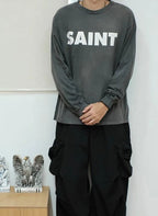Saint Michael Minimalist Block Logo Long Sleeve Sweatshirt