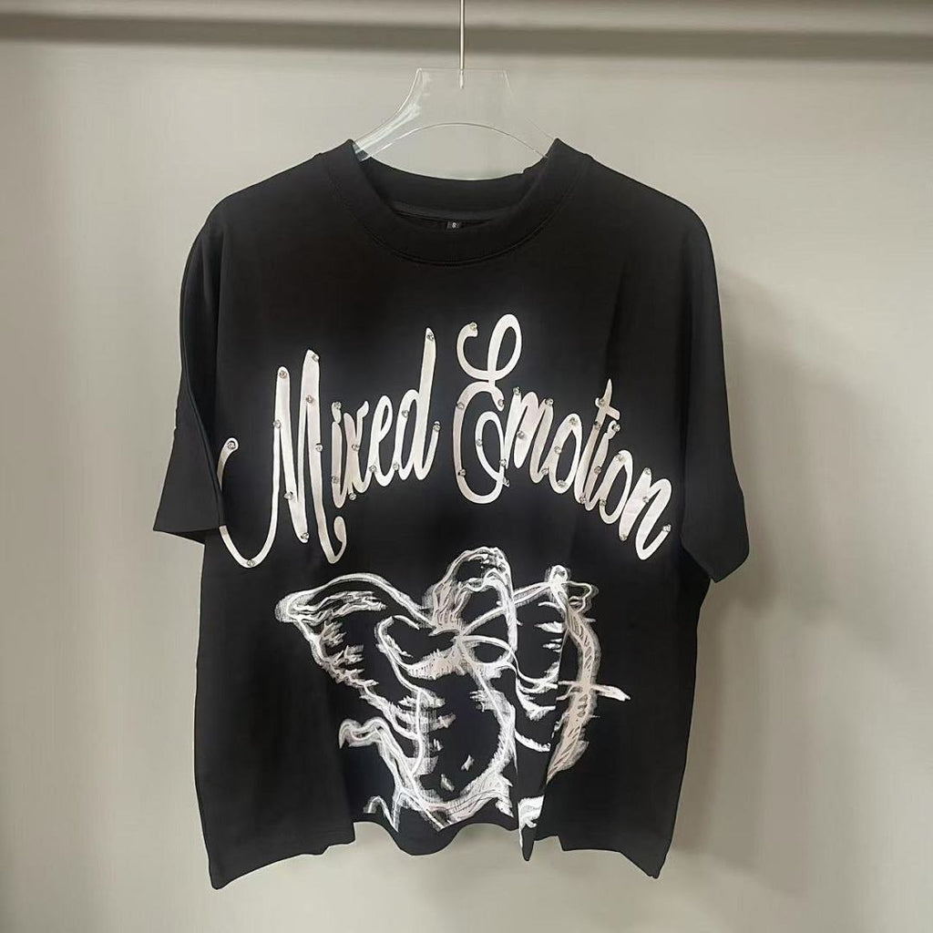 Mixed Emotion Rhinestone Graphic Tee