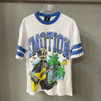 Mixed Emotion Striped Graphic Tee