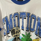 Mixed Emotion Striped Graphic Tee