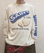Saint Michael Angel Illustration & Sleeve Script Sweatshirt