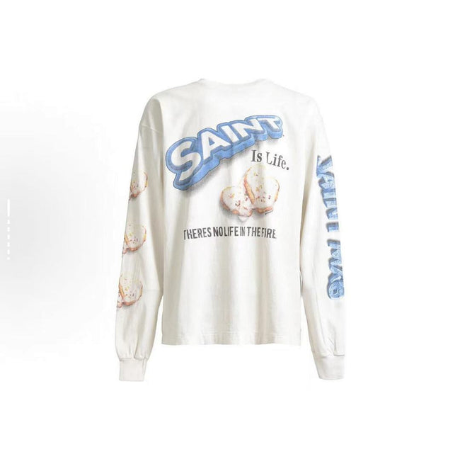 Saint Michael Angel Illustration & Sleeve Script Sweatshirt Hover Image