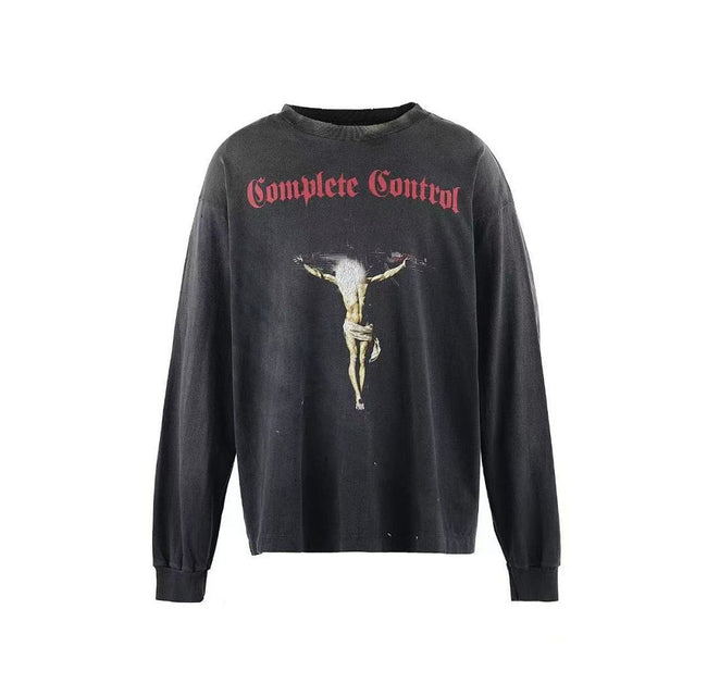 Saint Michael Gothic Figure & Text Print Sweatshirt Hover Image