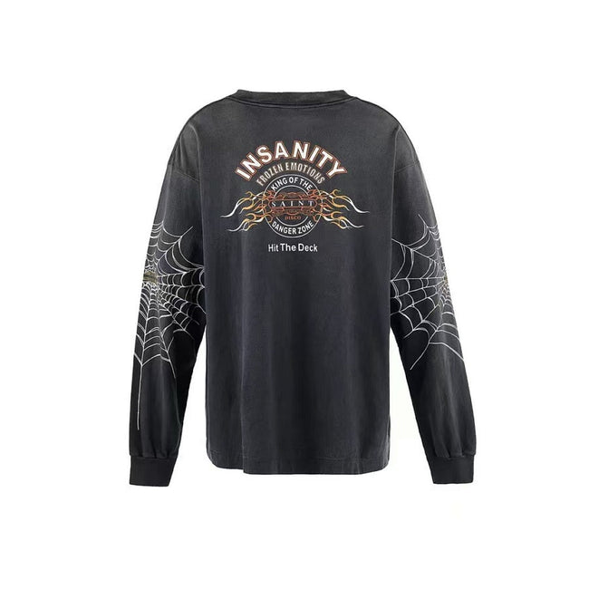 Saint Michael Graphic Emblem & Sleeve Print Sweatshirt Main Image