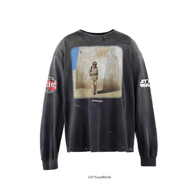 Saint Michael Portrait Graphic & Back Illustration Sweatshirt Hover Image