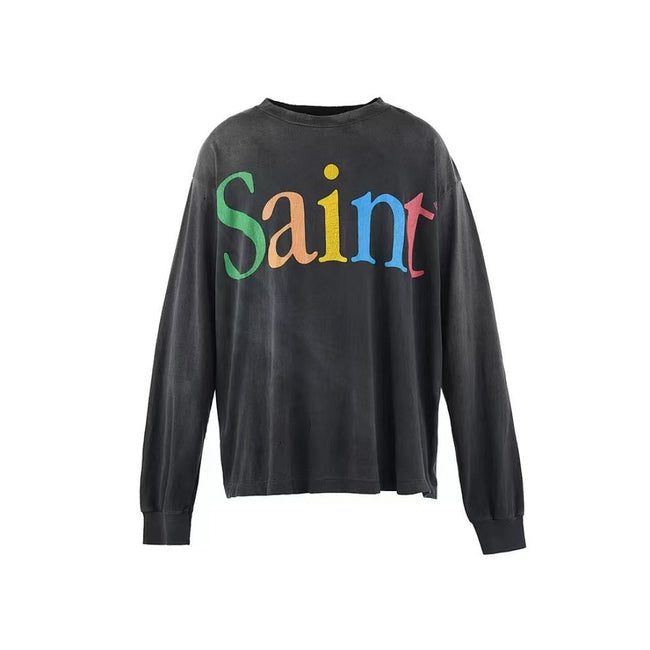 Saint Michael Colorful Arch Logo Distressed Sweatshirt Hover Image