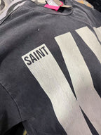 Saint Michael Distressed KLF Block Typography Sweatshirt