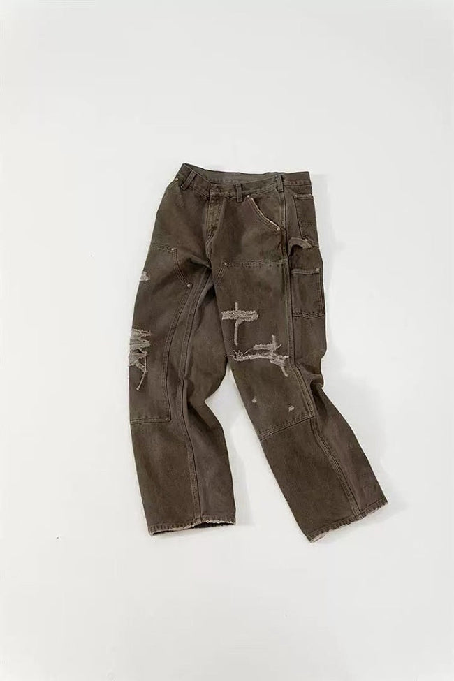 Saint Michael NST018 Distressed Workwear Straight Pants Main Image
