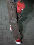 Saint Michael NST018 Distressed Workwear Straight Pants