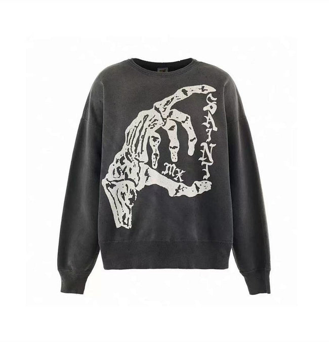 Saint Michael ST1013 Skeleton Hand Graphic Sweatshirt Hover Image