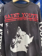 Saint Michael Photo Print & Slogan Typography Sweatshirt