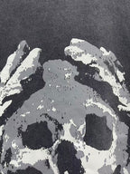 Saint Michael Script & Skull Graphic Distressed Sweatshirt