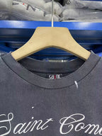 Saint Michael Script & Skull Graphic Distressed Sweatshirt