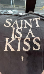 Saint Michael Graphic Art & Kiss Slogan Sweatshirt