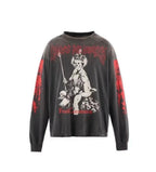 Saint Michael Graphic Art & Kiss Slogan Sweatshirt