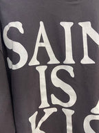 Saint Michael Graphic Art & Kiss Slogan Sweatshirt