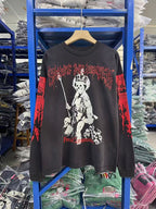 Saint Michael Graphic Art & Kiss Slogan Sweatshirt