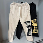 MIXED EMOTION Side Letter Wide-Leg Lounge Pants