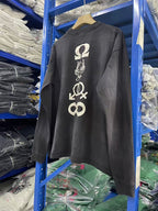 Saint Michael Sword Graphic & Text Long Sleeve Sweatshirt