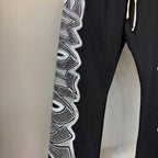 MIXED EMOTION Side Panel Graphic Wide-Leg Pants