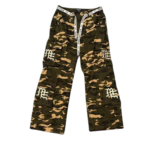 MIXED EMOTION Camo Graphic Utility Cargo Pants Hover Image