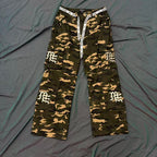 MIXED EMOTION Camo Graphic Utility Cargo Pants