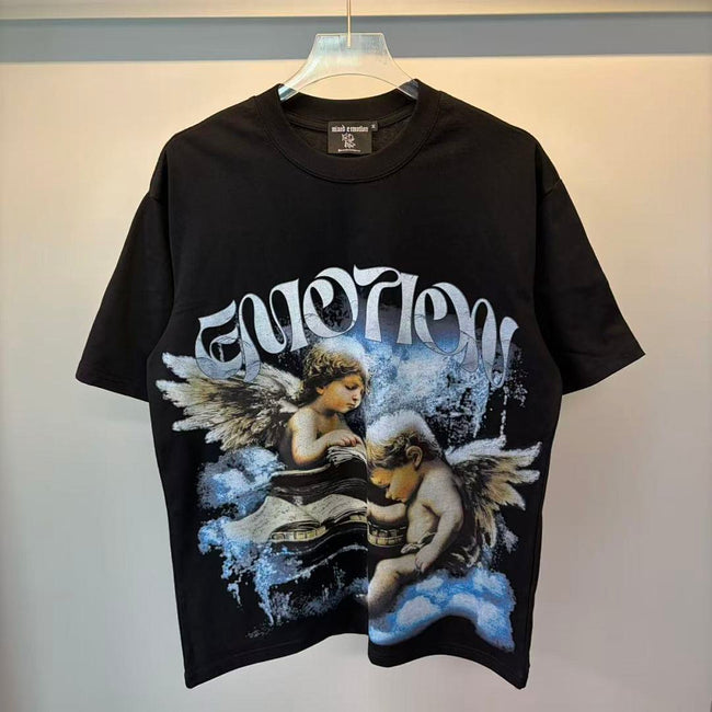Mixed Emotion Angelic Figure Graphic Tee Hover Image