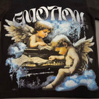 Mixed Emotion Angelic Figure Graphic Tee