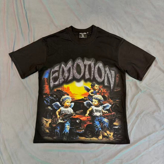 Mixed Emotion Dynamic Character Graphic Tee Hover Image