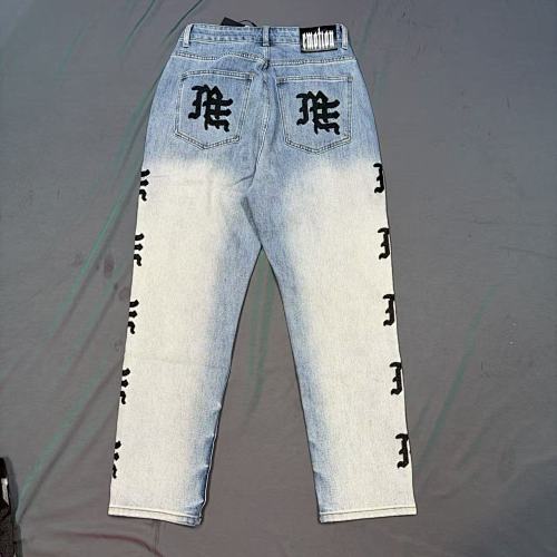 MIXED EMOTION Repeated Letter Side Graphic Jeans Main Image