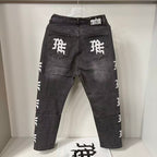 MIXED EMOTION Signature Side Letter Denim Jeans